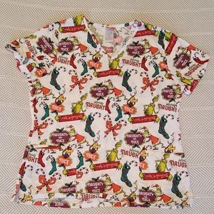 Dr. Seuss Grinch Scrub Top